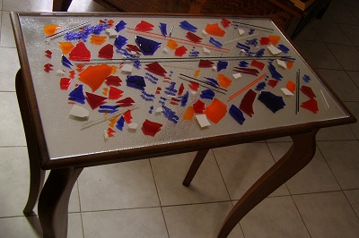 Piano in vetro fuso per tavolino - Atelier Rossodimarte